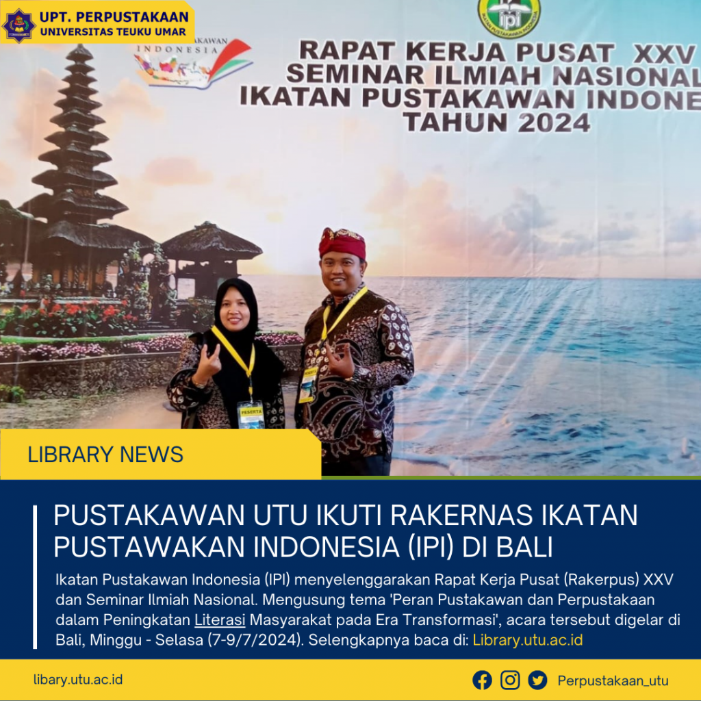 Pustakawan UTU Ikuti Rapat Kerja IPI di Bali